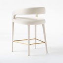 Crisp Linen White Performance Stool