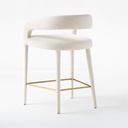 Crisp Linen White Performance Stool