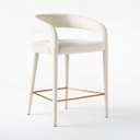 Crisp Linen White Performance Stool
