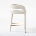 Crisp Linen White Performance Stool