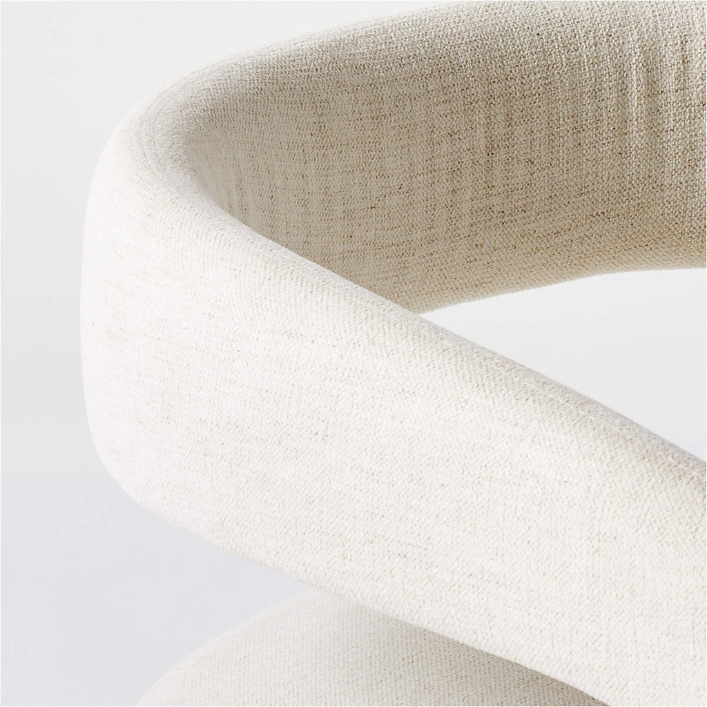 Crisp Linen White Performance Stool