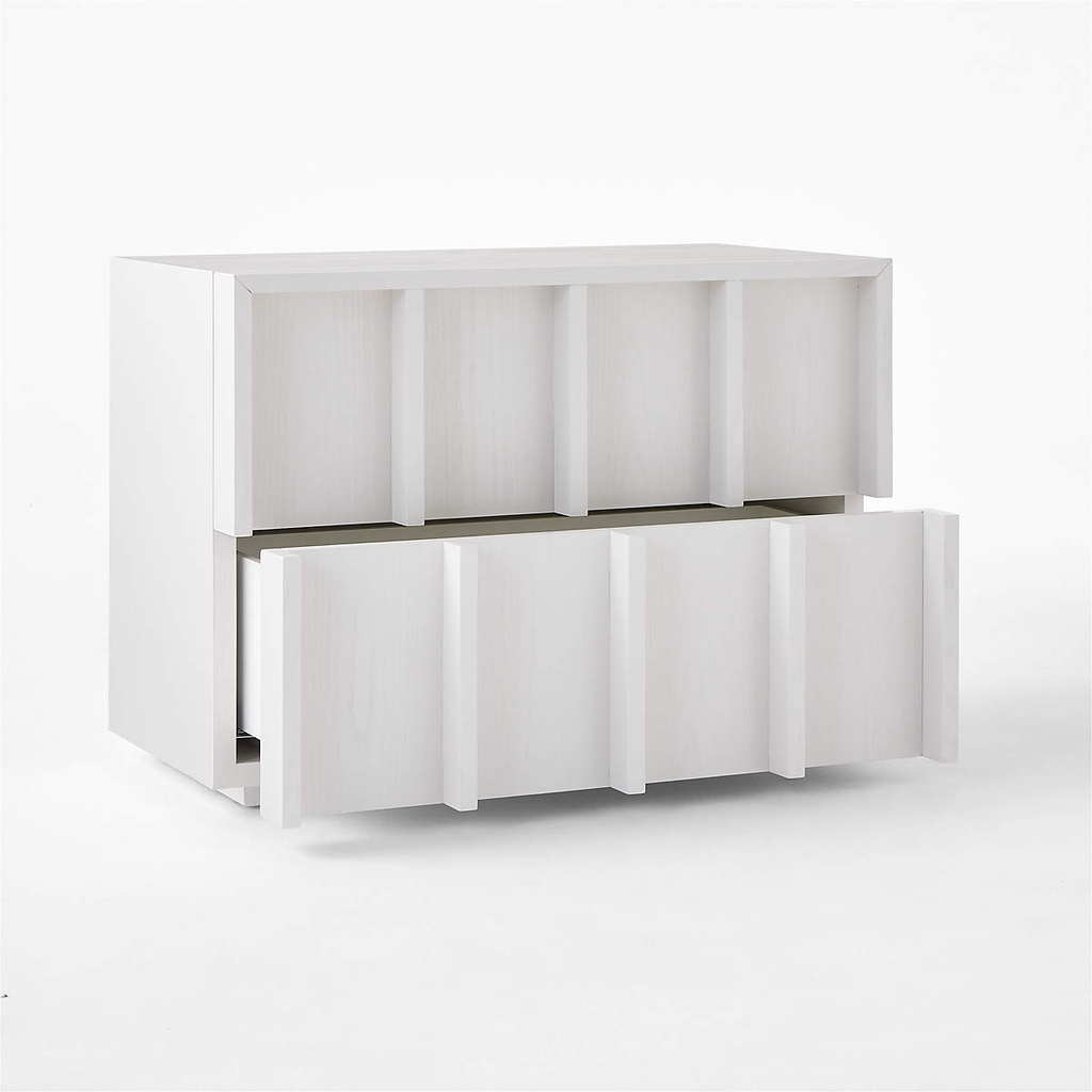 Blanc Banyan Double-Drawer Nightstand