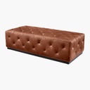 Western Charm Saddle Leather Ottoman