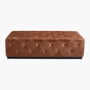 Western Charm Saddle Leather Ottoman