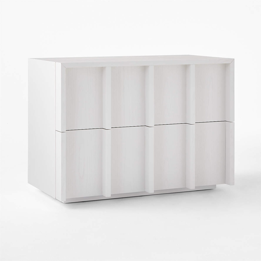 Blanc Banyan Double-Drawer Nightstand