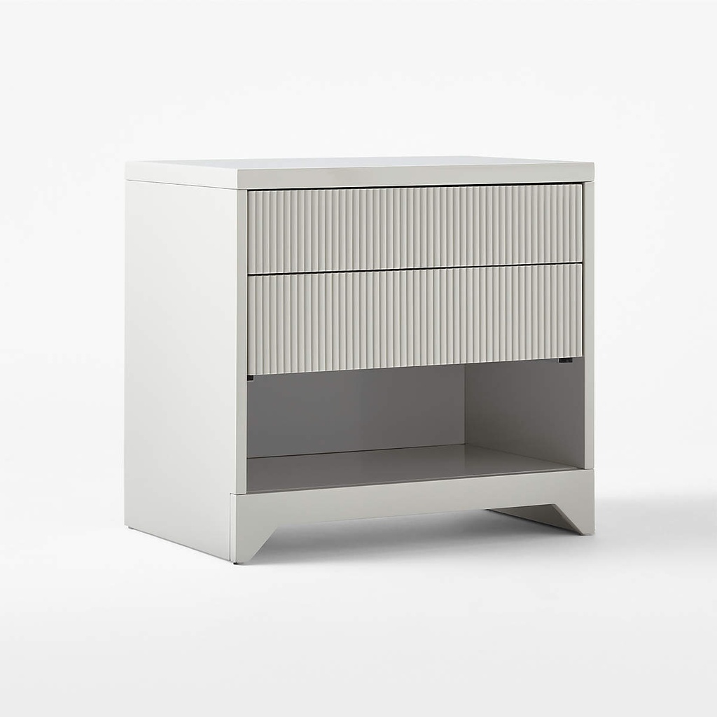 Silver Luster High-Gloss Nightstand