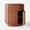 Contour Curved Acacia Wood Nightstand