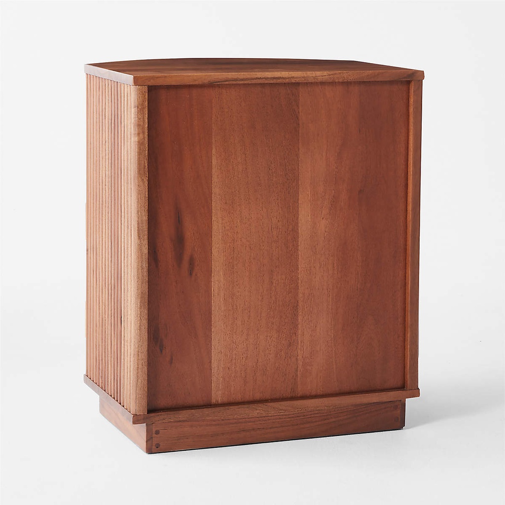 Contour Curved Acacia Wood Nightstand