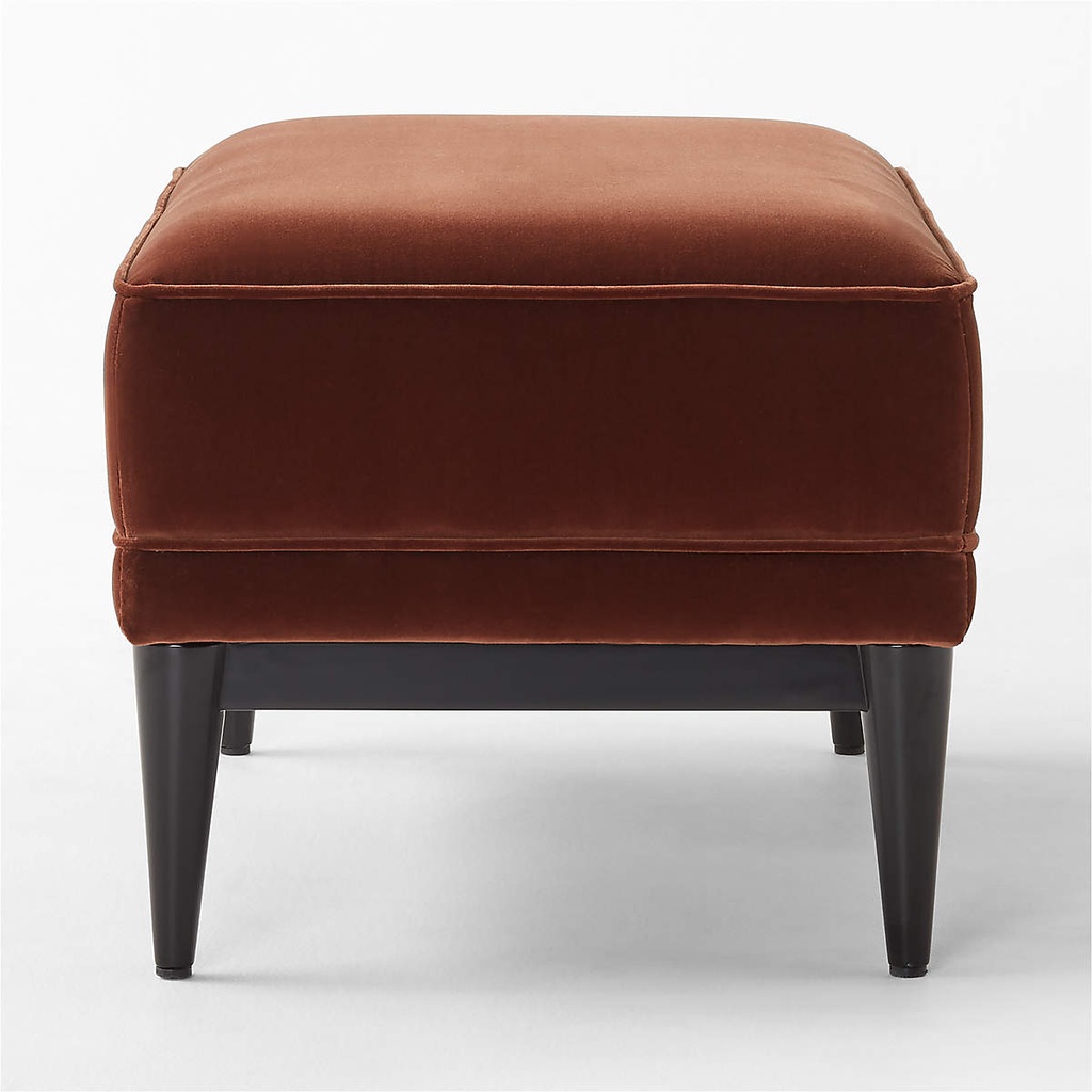 Rich Espresso Velvet Ottoman