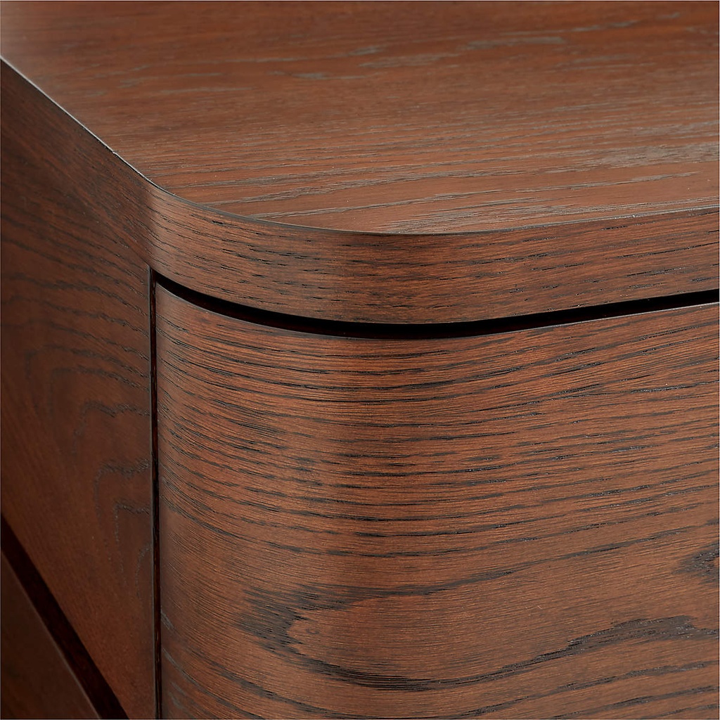 Natural Wood Left-Side Nightstand