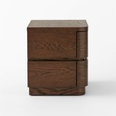 Natural Wood Left-Side Nightstand