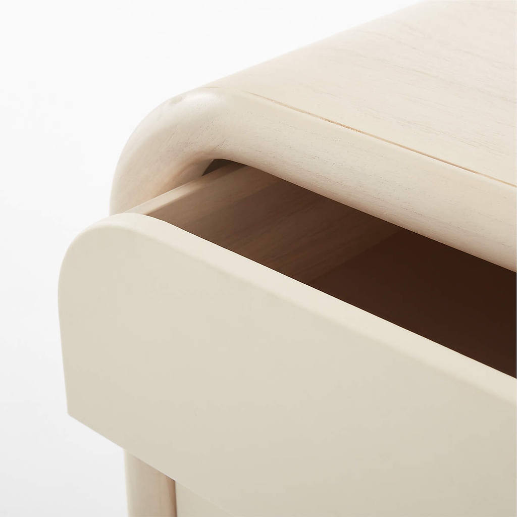 Glacier White Wood Nightstand