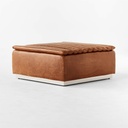 Cocoa Comfort Leather Ottoman