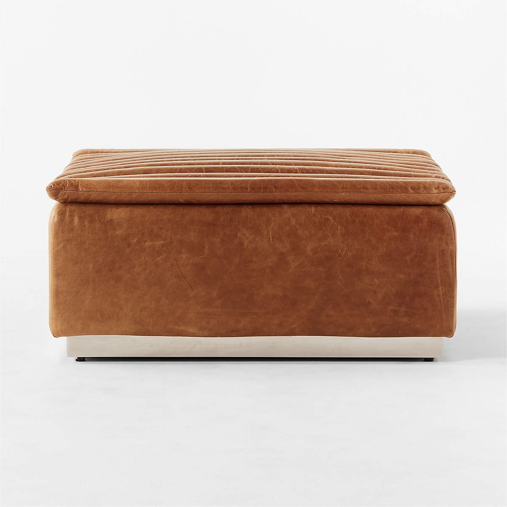 Cocoa Comfort Leather Ottoman