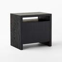 Shadow Essence Black Leather Nightstand