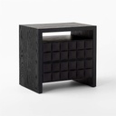 Shadow Essence Black Leather Nightstand