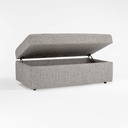 Cinematic Elegance Fabric Ottoman