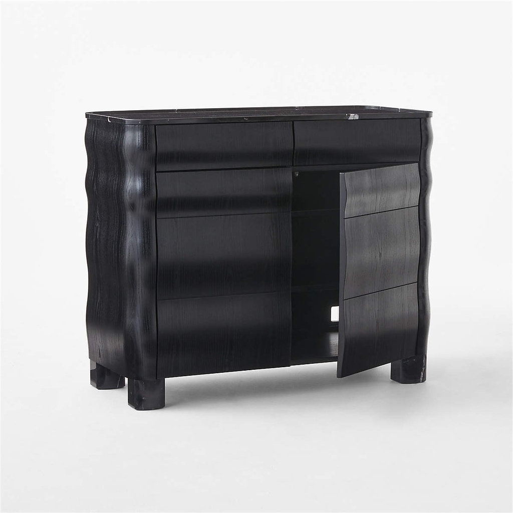 Noir Essence Black Wood Credenza