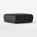 Obsidian Opulence Black Leather Ottoman