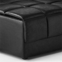 Obsidian Opulence Black Leather Ottoman