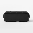 Obsidian Opulence Black Leather Ottoman