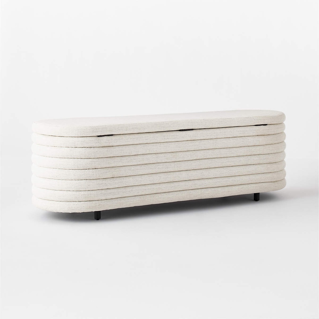 Creamy Comfort Storage Ottoman