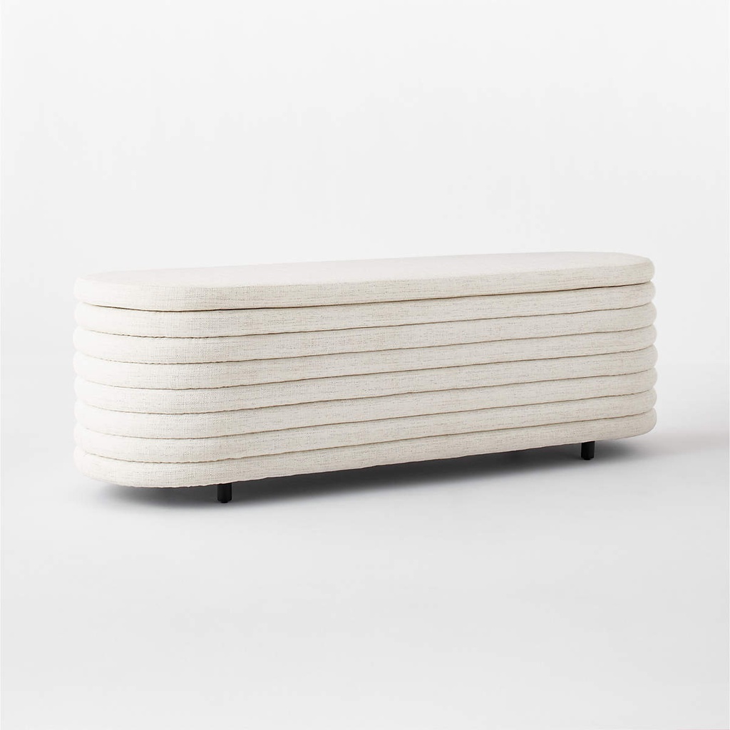 Creamy Comfort Storage Ottoman