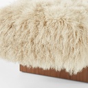 Taupe Serenity Sheepskin Upholstered Bench