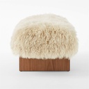 Taupe Serenity Sheepskin Upholstered Bench