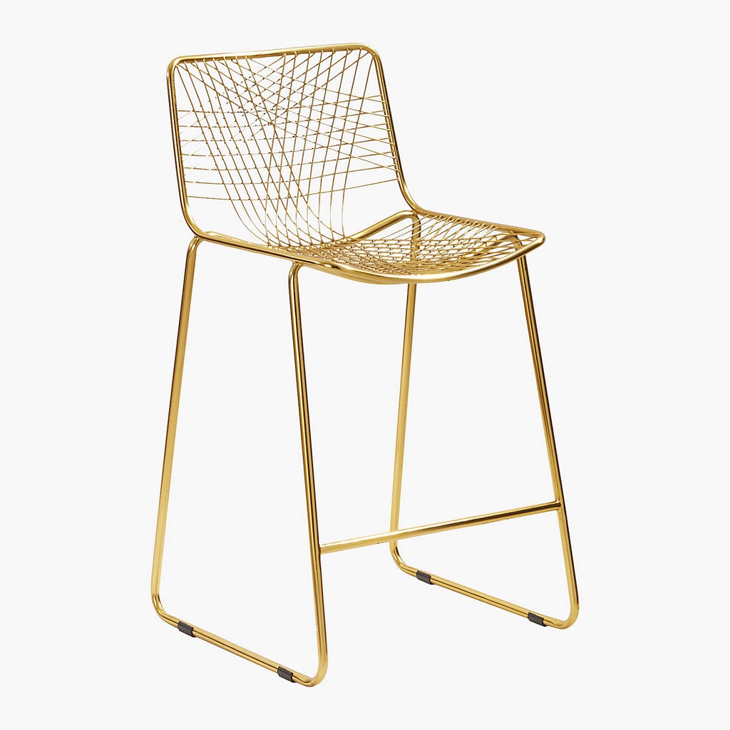 Luxe Brass Counter Height Stool