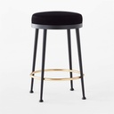 Noir Elegance Velvet Counter Stool