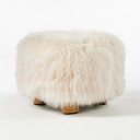 Frosty Fur Accent Ottoman