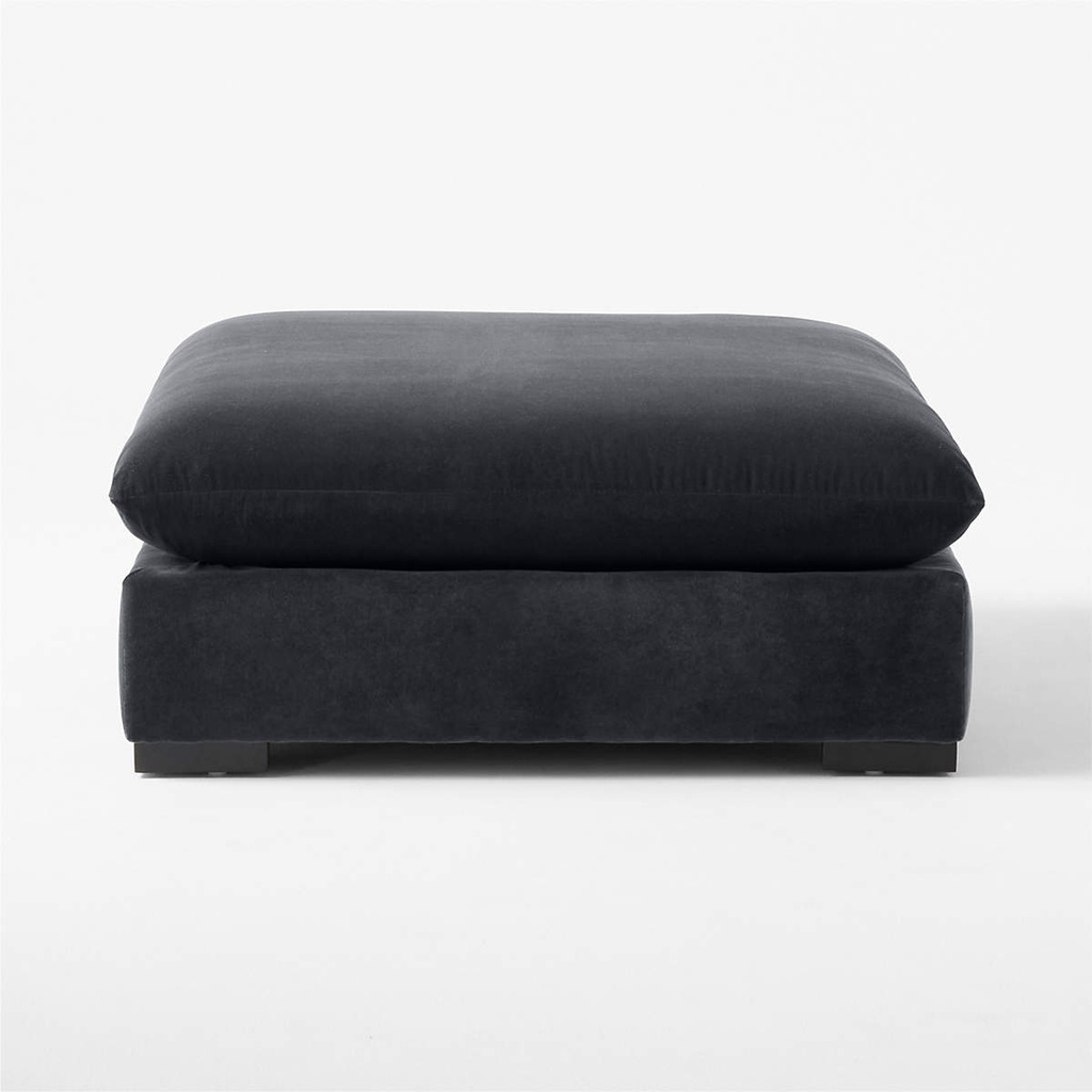 Stormy Grey Velvet Seating Ottoman