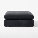 Stormy Grey Velvet Seating Ottoman