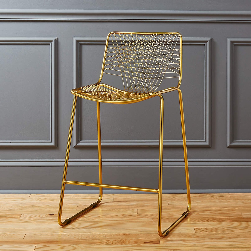 Luxe Brass Counter Height Stool