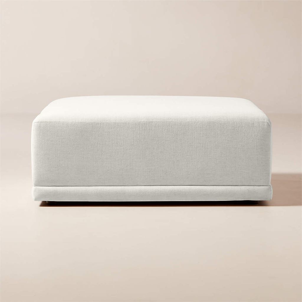 Arctic White Velvet Seating Ottoman