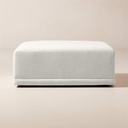 Arctic White Velvet Seating Ottoman