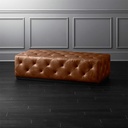 Western Charm Saddle Leather Ottoman