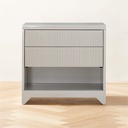 Silver Luster High-Gloss Nightstand