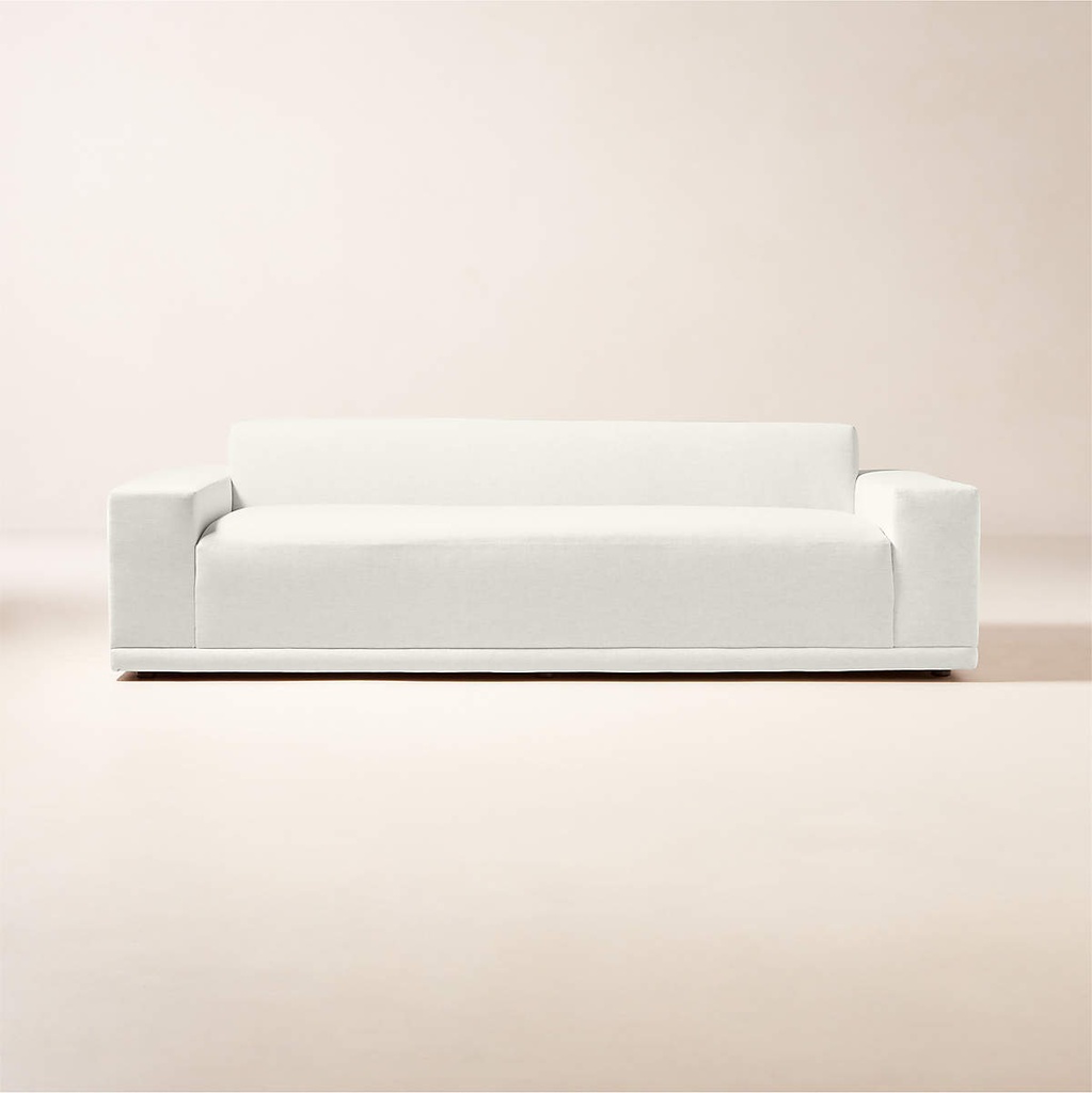 Crisp Linen White Performance Sofa