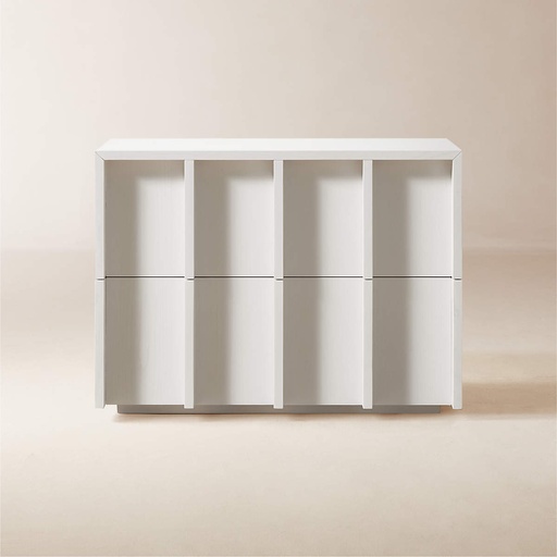 [FUR009] Blanc Banyan Double-Drawer Nightstand