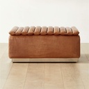 Cocoa Comfort Leather Ottoman