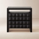 Shadow Essence Black Leather Nightstand