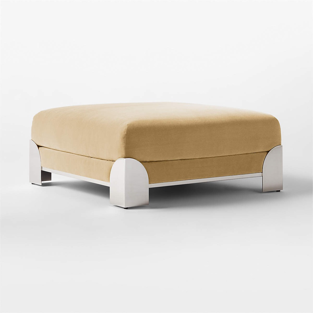 Hazelnut Luxe Velvet Ottoman