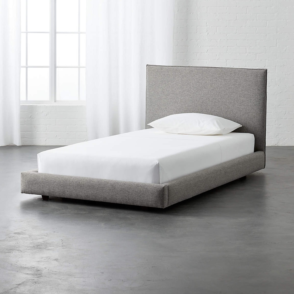 Cama moderna de tweed gris