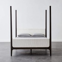Cama tamaño queen con dosel en color gris real