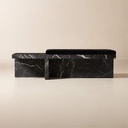 Obsidian Velvet Marble Bench