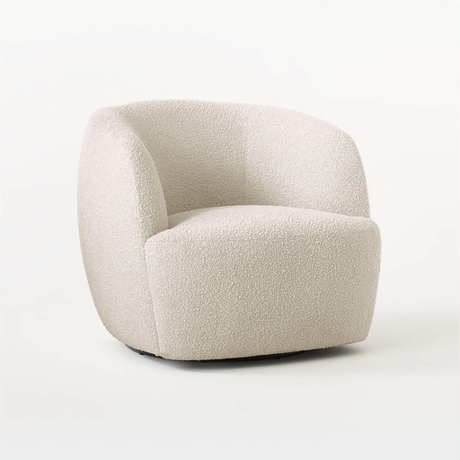 Creamy Cloud Boucle Spin Chair