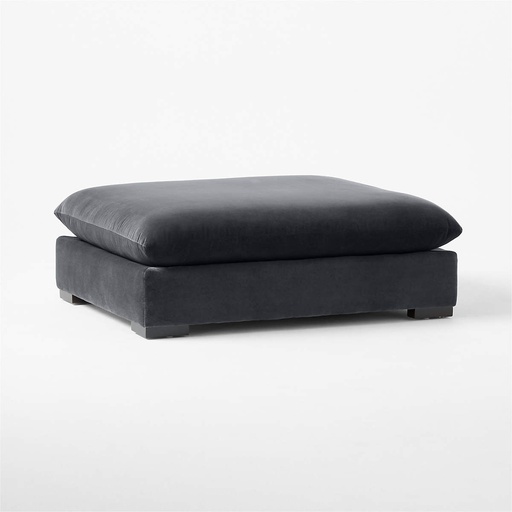 [FUR086] Stormy Grey Velvet Seating Ottoman