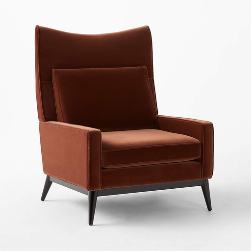 [FUR079] Sienna Brown Velvet Comfort Chair